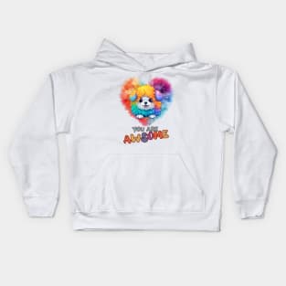 Fluffy: "You are awsome" collorful, cute, furry animals Kids Hoodie